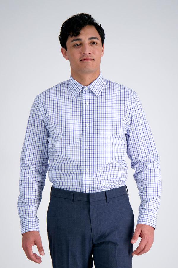 haggar Premium Comfort Dress Shirt - Tonal Blue Check Medium Blue