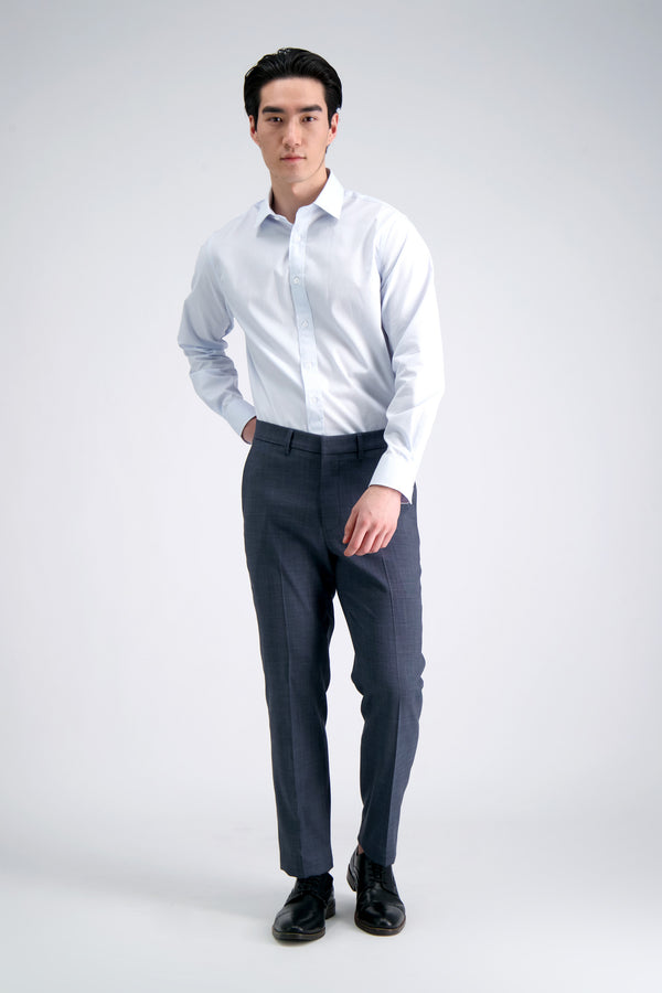 Haggar Premium Comfort Dress Shirt - White & Blue Stripe White