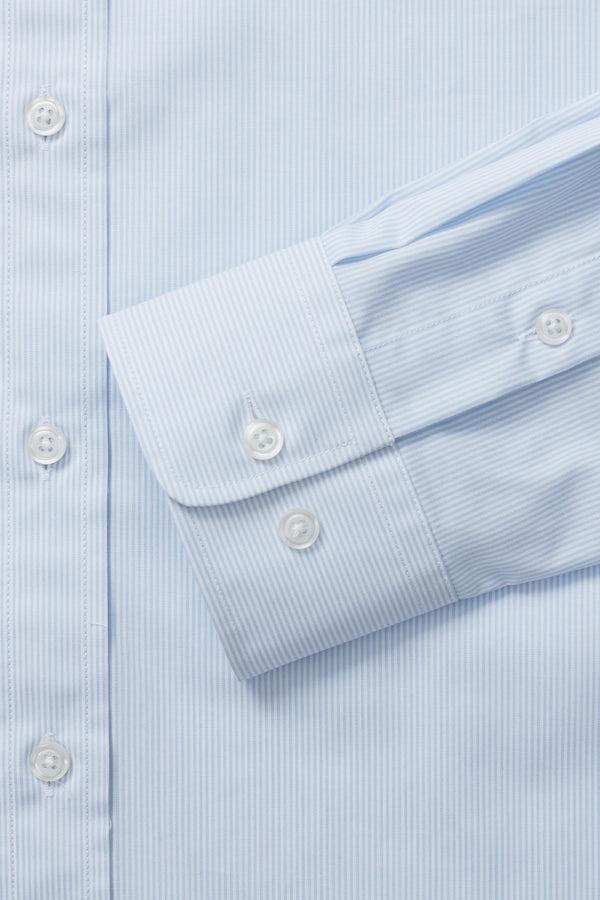 Haggar Premium Comfort Dress Shirt - White & Blue Stripe White