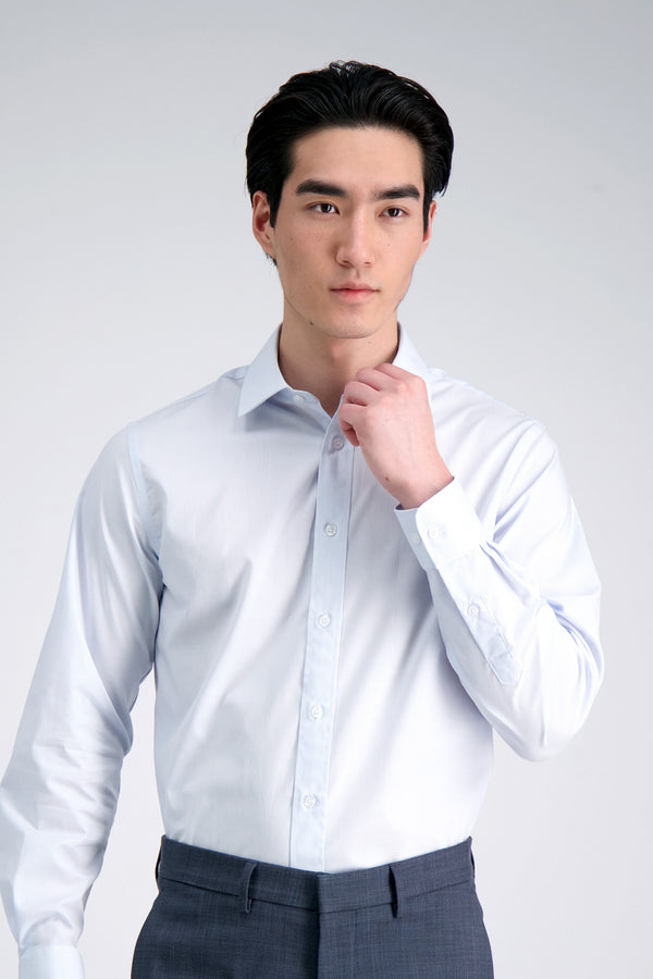 haggar Premium Comfort Dress Shirt - White & Blue Stripe White