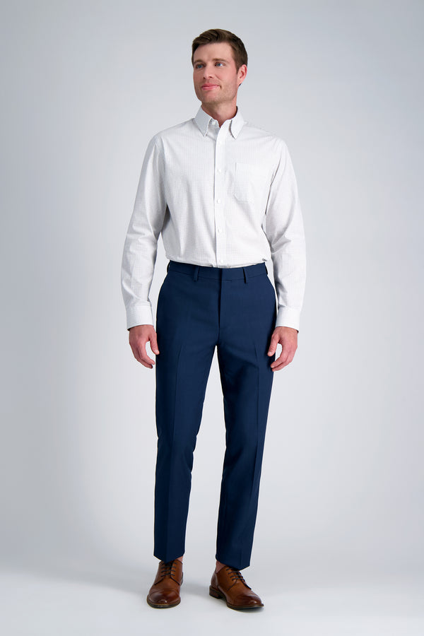Haggar Premium Comfort Dress Shirt - White Check White