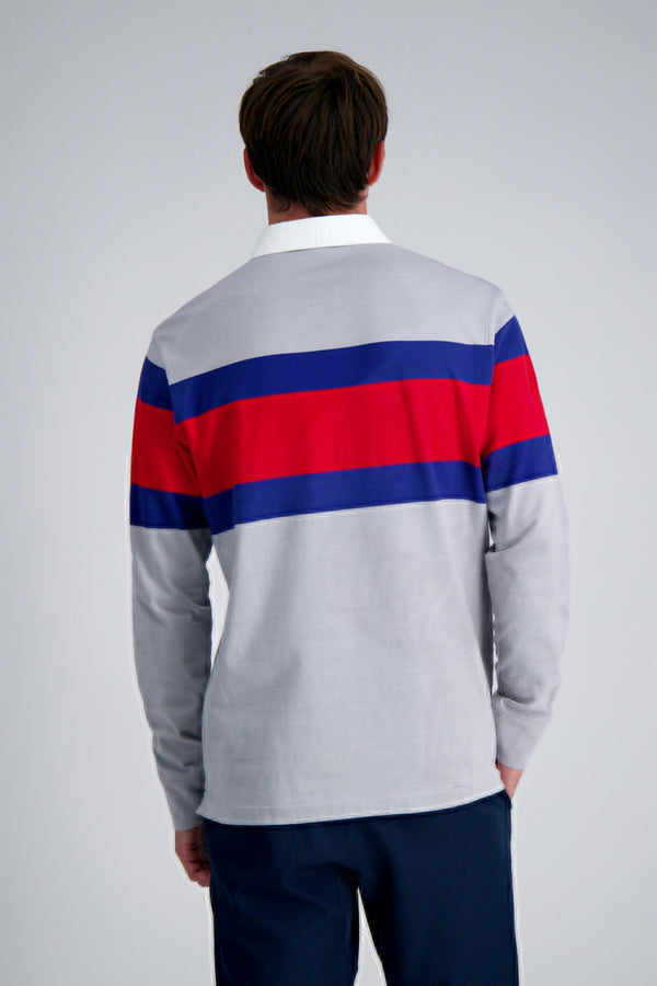 Haggar Pro Football Hall Of Fame X Haggar - Vintage Wash Rugby Polo Silver