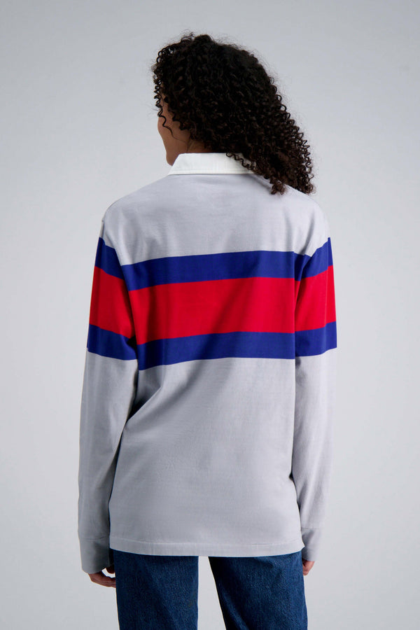 Haggar Pro Football Hall Of Fame X Haggar - Vintage Wash Rugby Polo Silver