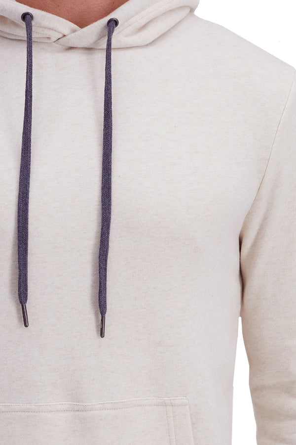 Haggar Pullover French Terry Fleece Hoodie Sweatshirt Oatmeal