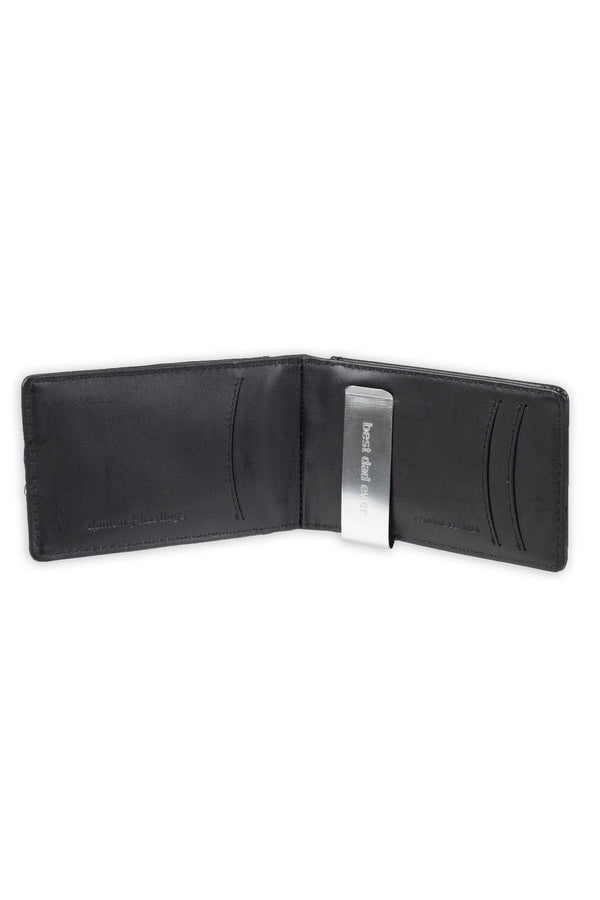 Haggar RFID Bifold Wallet With Removable Money Clip - Best Dad Ever Engraving Black