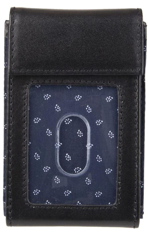 Haggar RFID Gusseted Wide Front Pocket Wallet Black
