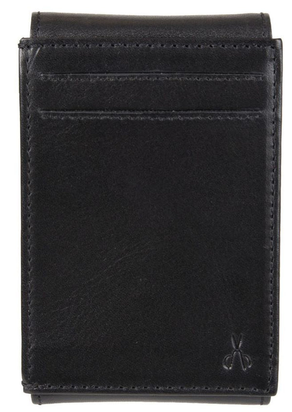 Haggar RFID Gusseted Wide Front Pocket Wallet Black