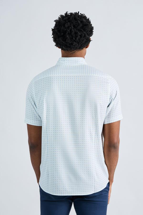 Haggar Short Sleeve Performance Button-Down Shirt Lt Blue