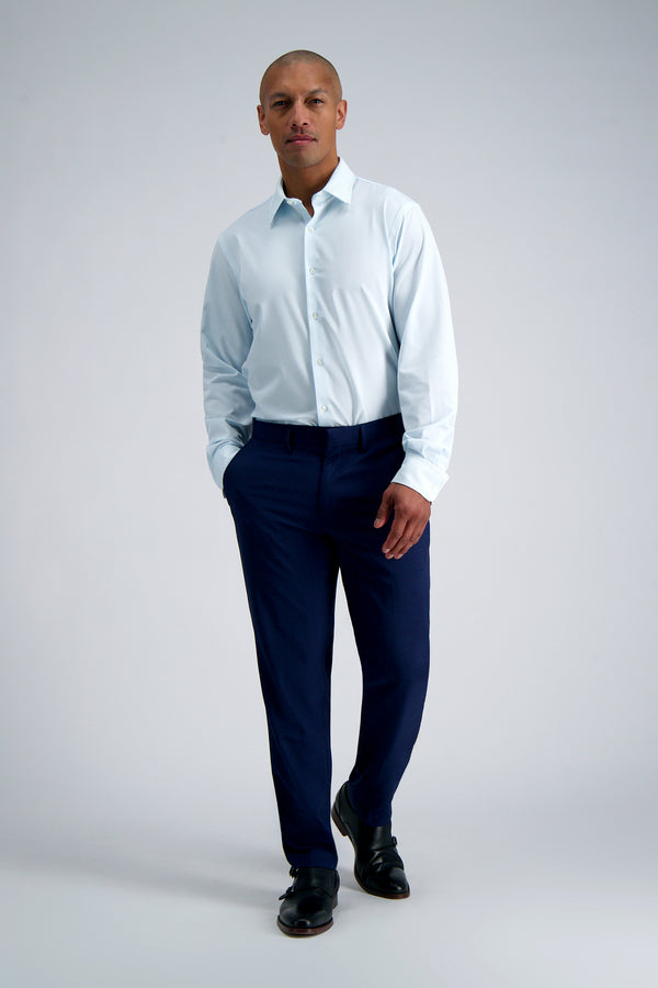 Haggar Smart Wash® Dress Shirt - Blue Graph Check Sky
