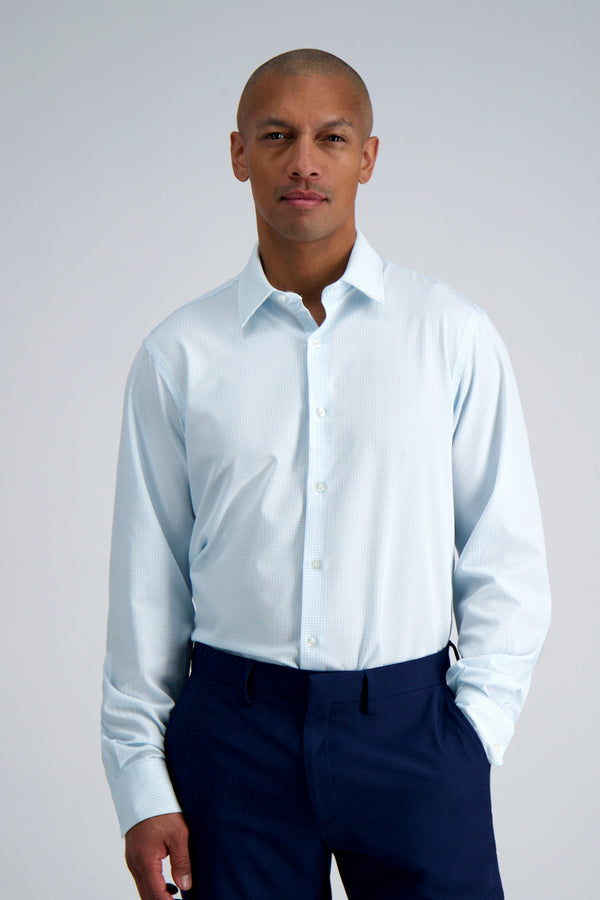 haggar Smart Wash® Dress Shirt - Blue Graph Check Sky