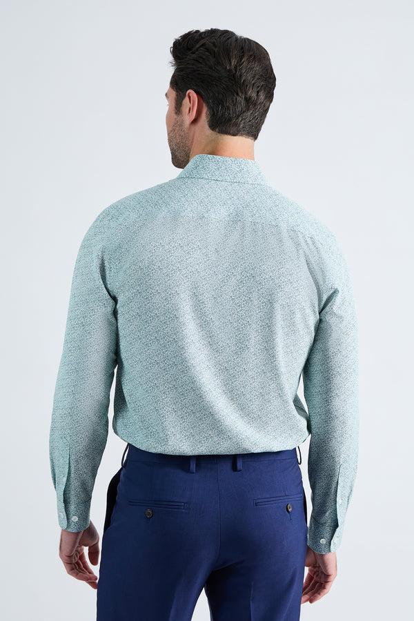 Haggar Smart Wash® Dress Shirt - Forest Floral Print Medium Green