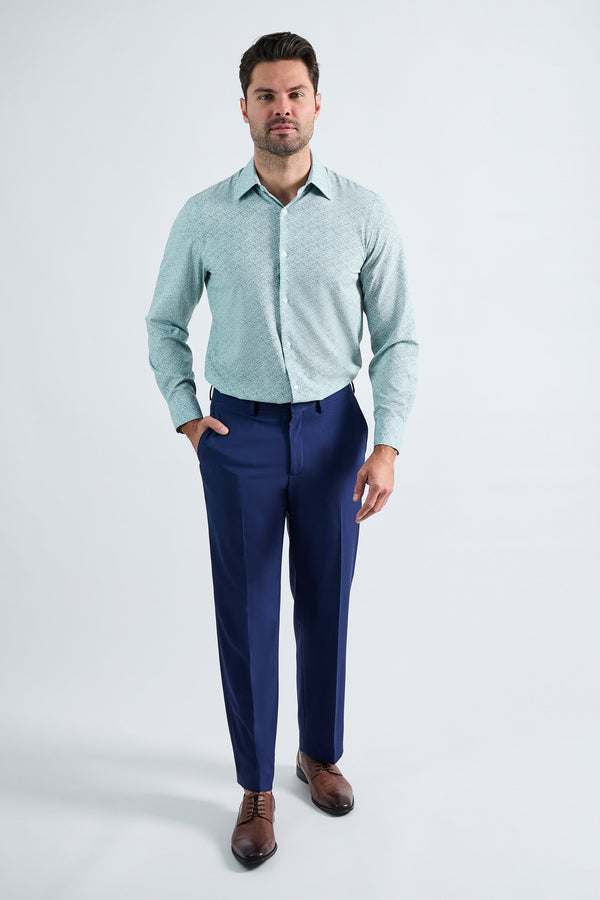 Haggar Smart Wash® Dress Shirt - Forest Floral Print Medium Green