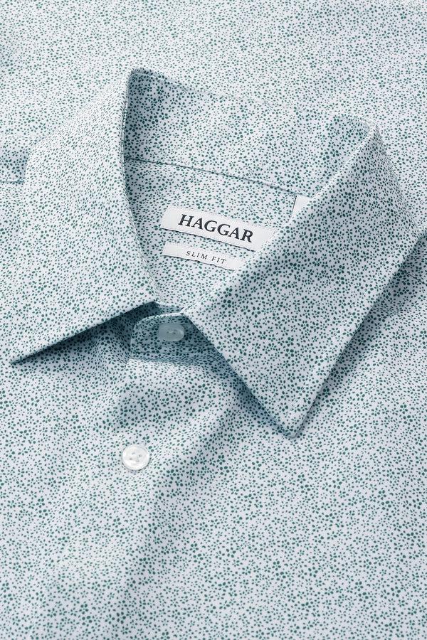 Haggar Smart Wash® Dress Shirt - Forest Floral Print Medium Green