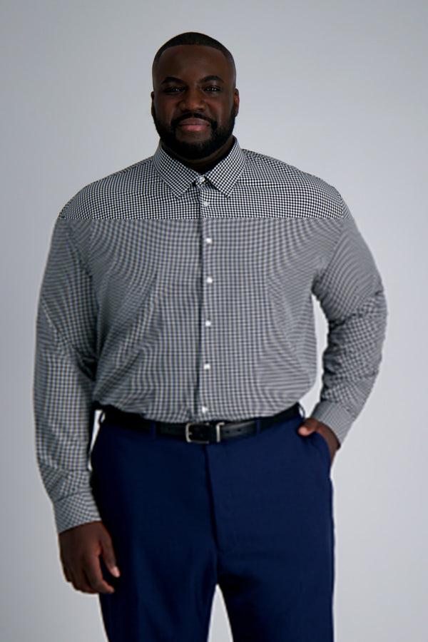 haggar Smart Wash® Tall Dress Shirt - Black Check Black