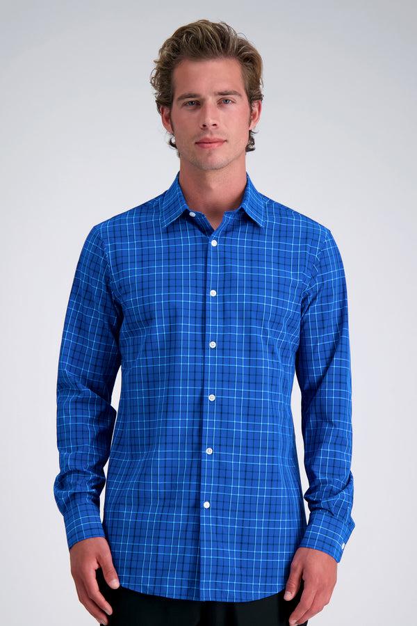 haggar Smart Wash™ Dress Shirt - Blue Check Medium Blue