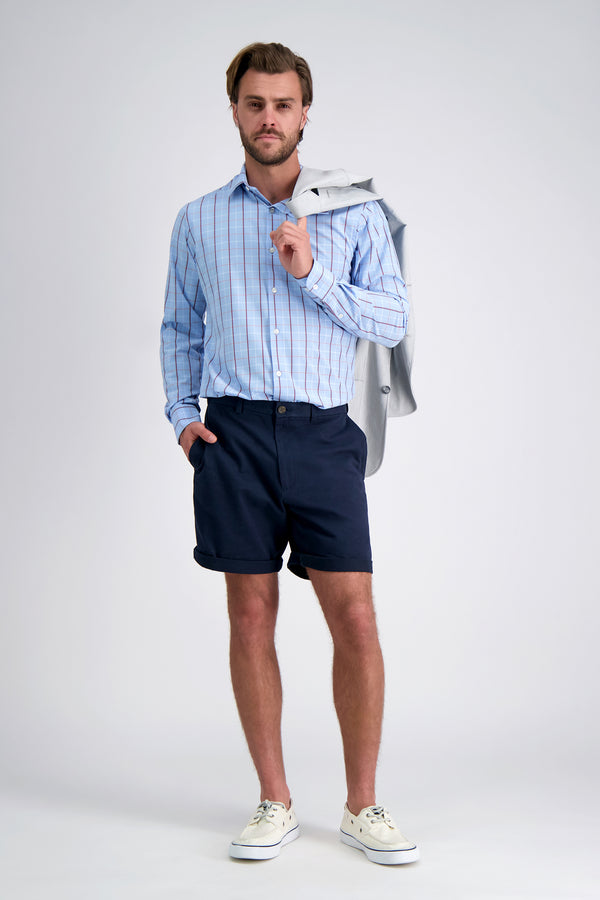 Haggar Smart Wash™ Dress Shirt - Light Blue Check Sky