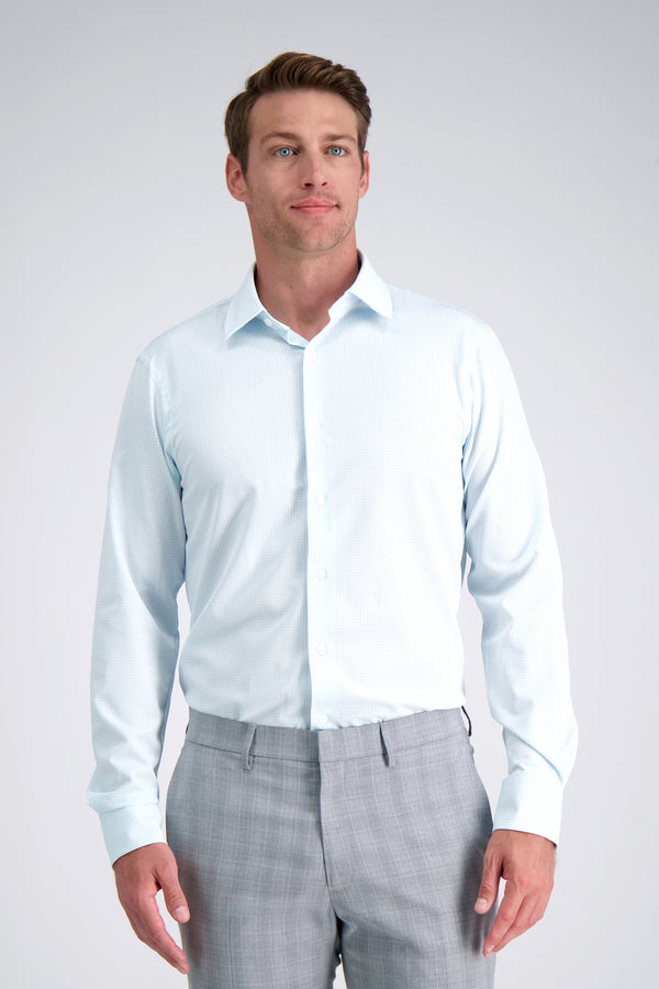 haggar Smart Wash™ Dress Shirt - Light Blue Check Sky