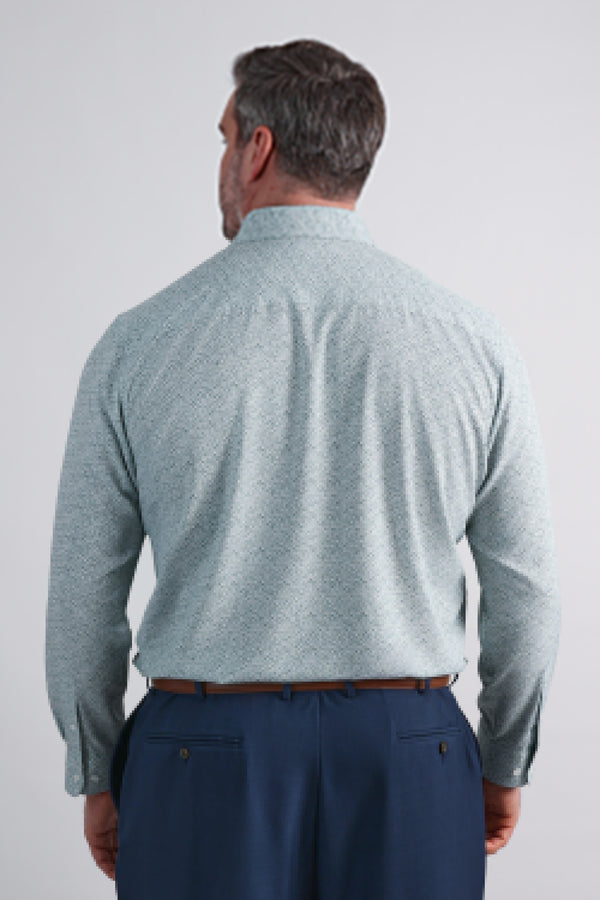 Haggar Tall Smart Wash® Dress Shirt - Forest Floral Print Medium Green