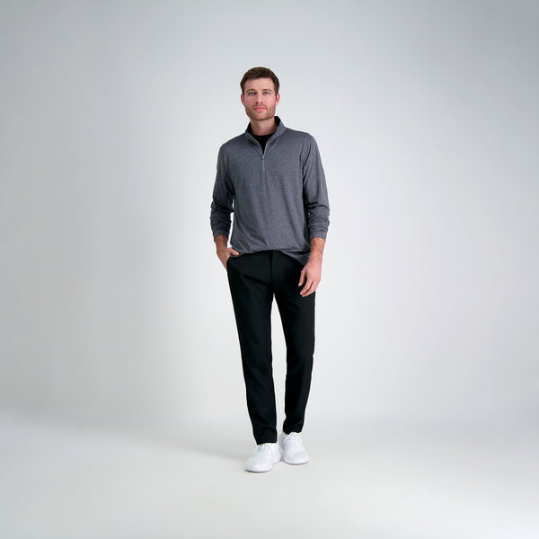 Haggar The Active Series™ Quarter Zip Heather Jersey Heather Navy
