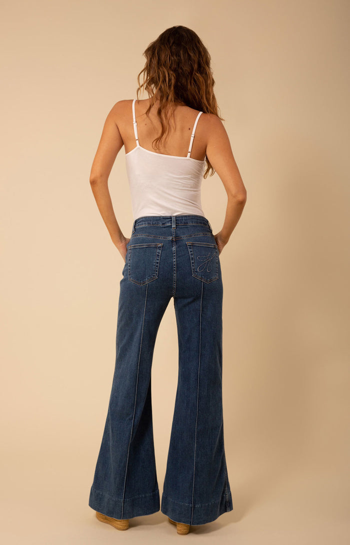 Hale Bob Blake Flare Leg Denim Trouser Made In California