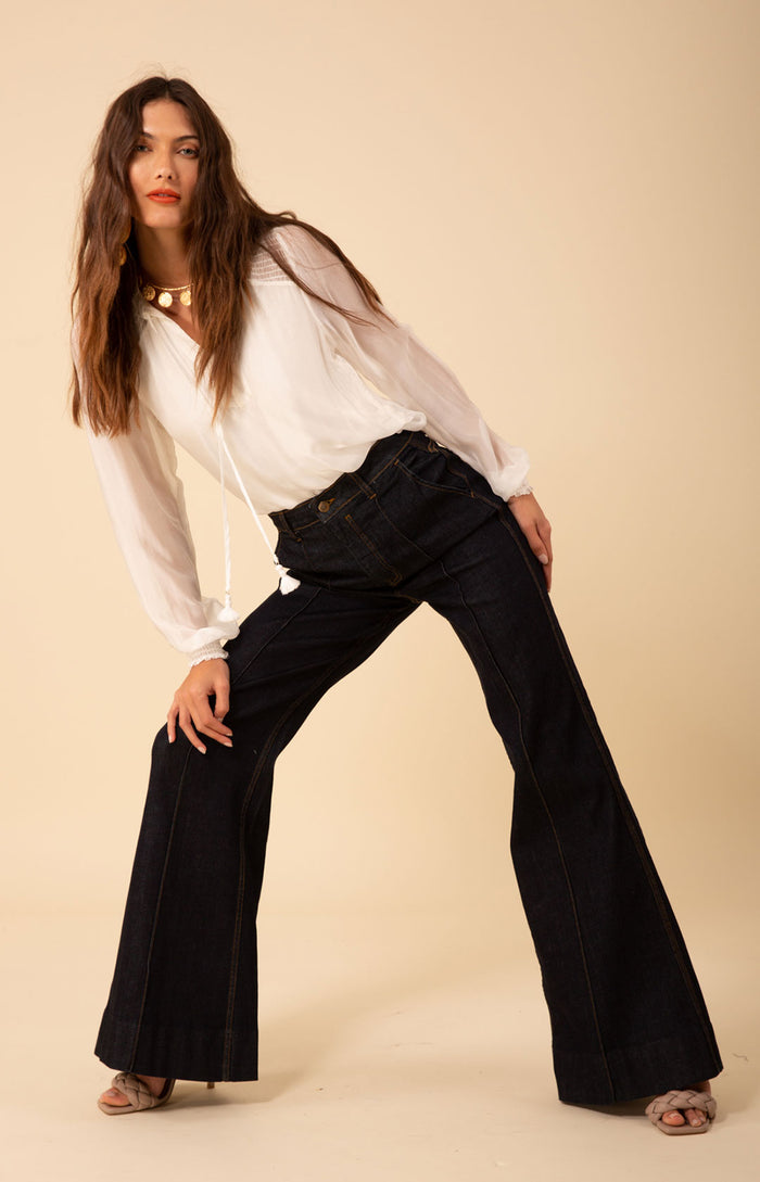 hale bob Blake Flare Leg Denim Trouser Made in California