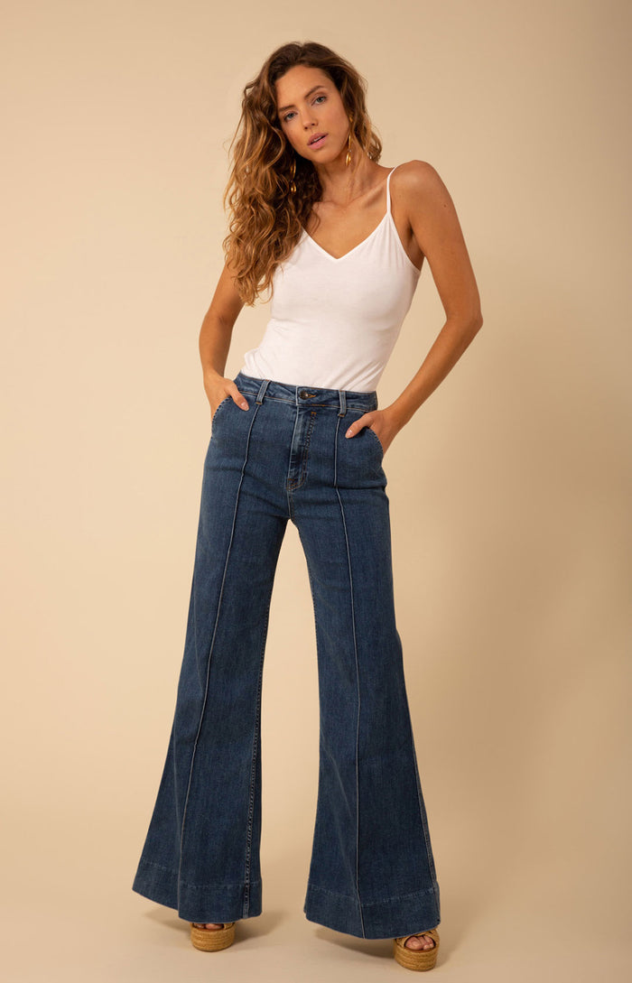hale bob Blake Flare Leg Denim Trouser Made in California