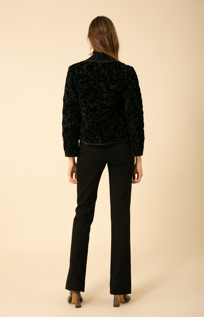 Hale Bob Constance Solid Quilted Velvet Burnout Top