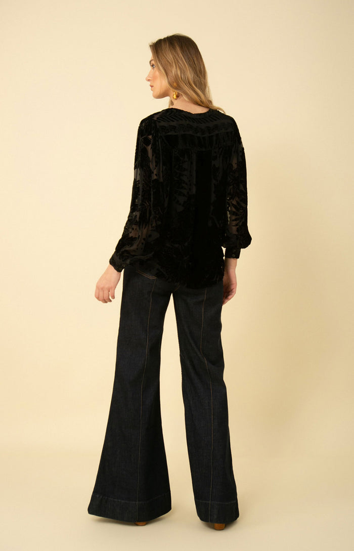 Hale Bob Aaliyah Solid Velvet Burnout Top