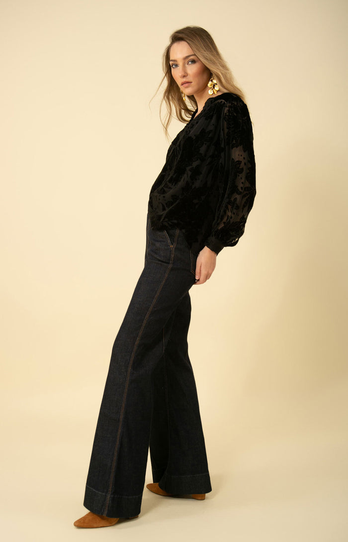 Hale Bob Aaliyah Solid Velvet Burnout Top