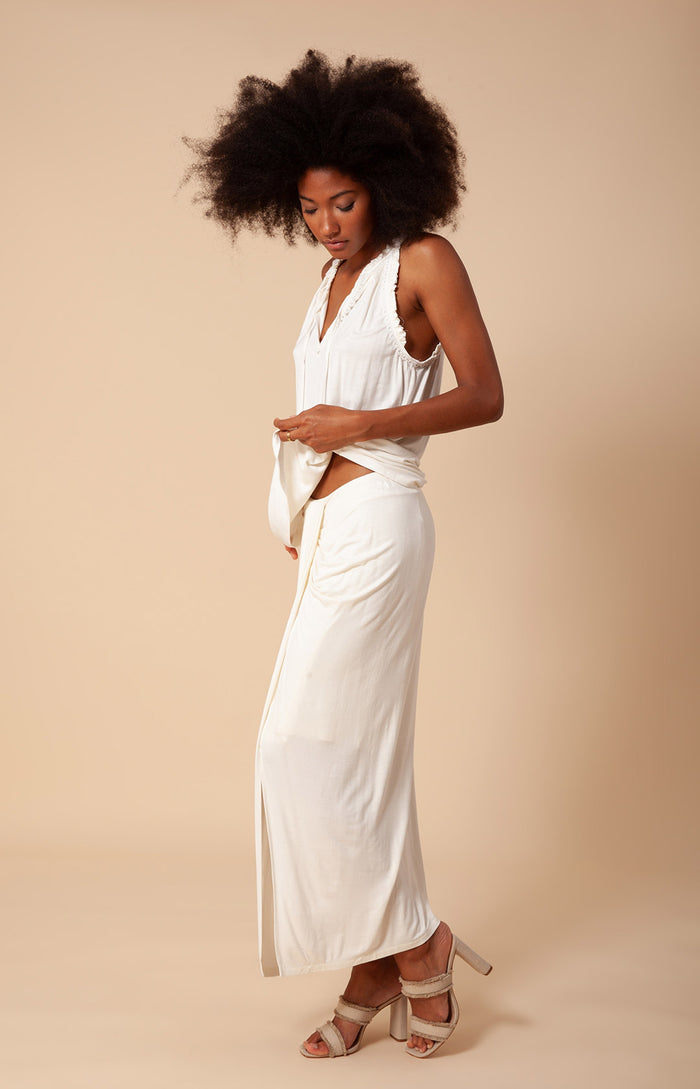 Hale Bob Adaline Draped Solid Jersey Skirt