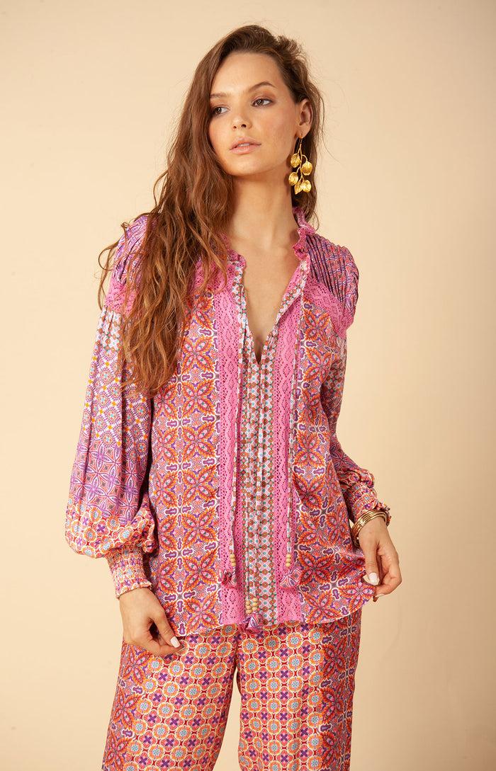 hale bob Adelaide Crochet Trim Top