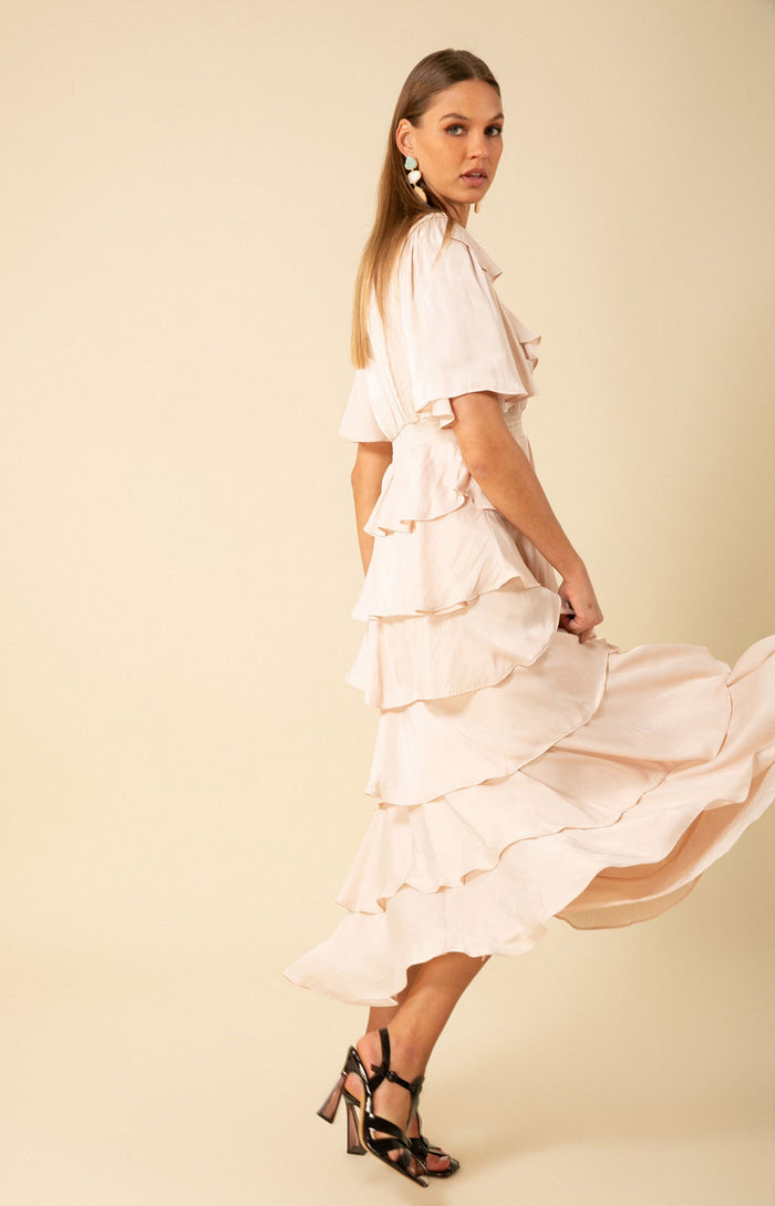Hale Bob Ainsley Solid Tiered Dress