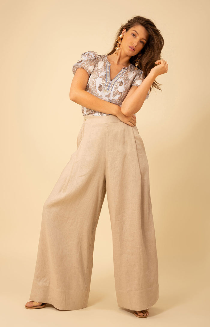 Hale Bob Alayna Solid Linen Pants