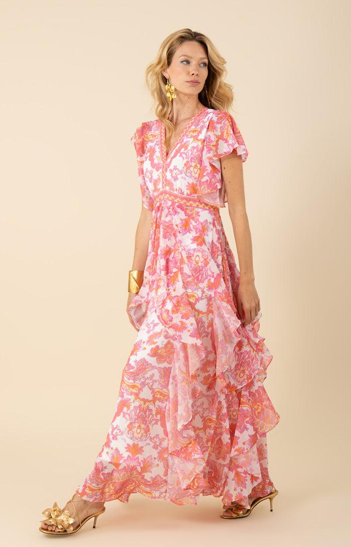Hale Bob Aleah Chiffon Maxi Dress