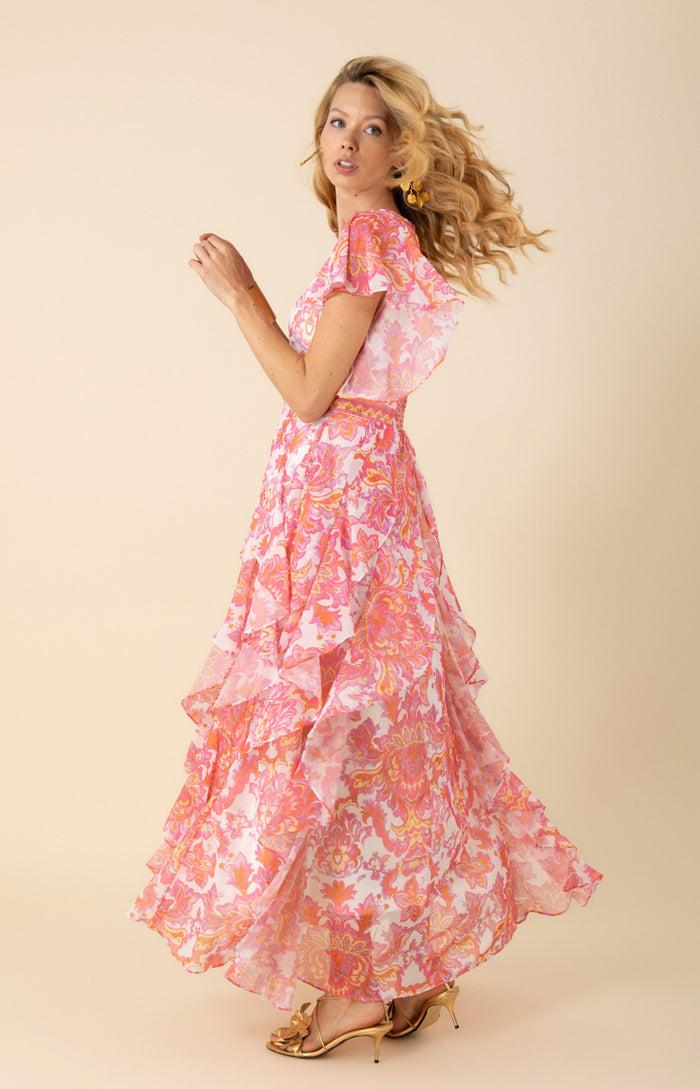 Hale Bob Aleah Chiffon Maxi Dress