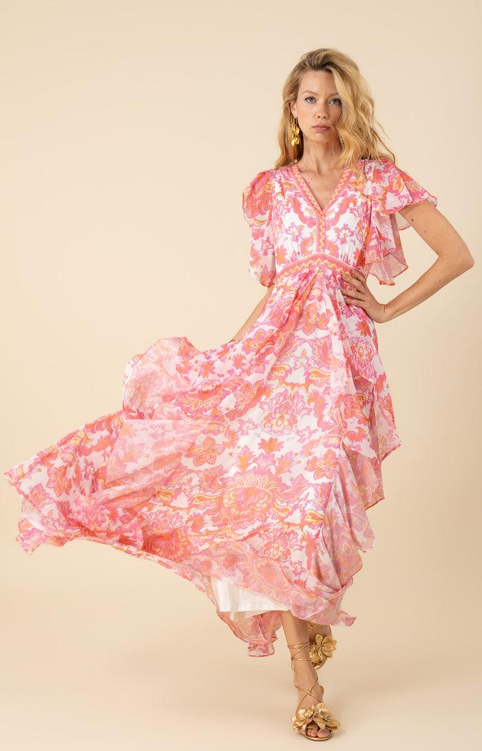 hale bob Aleah Chiffon Maxi Dress
