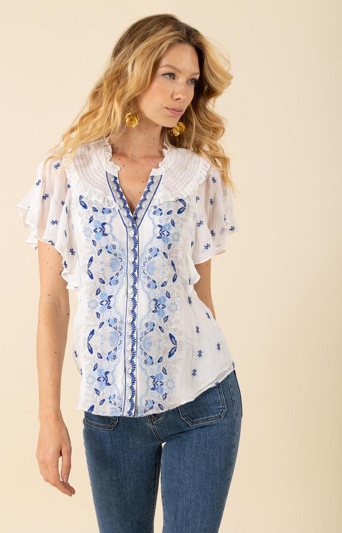 hale bob Aliana Embroidered Top