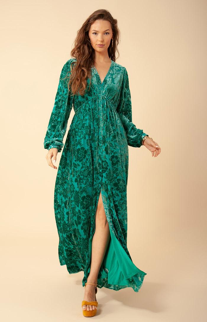 hale bob Alice Solid Silk Maxi Dress