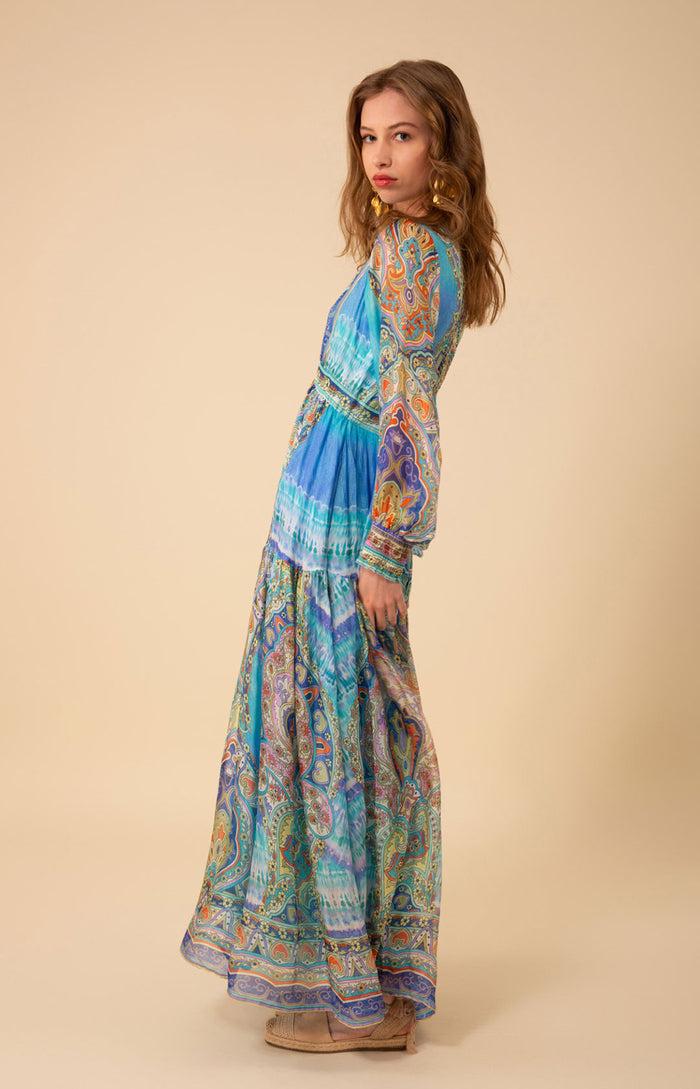 Hale Bob Allison Chiffon Maxi Dress