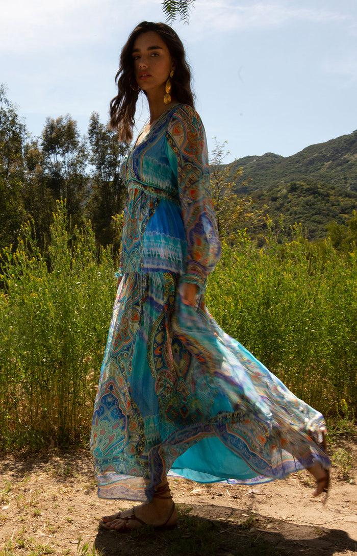 Hale Bob Allison Chiffon Maxi Dress