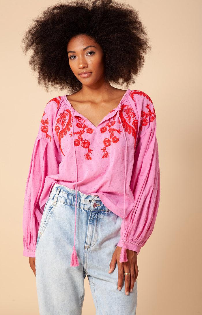 hale bob Amaria Solid Swiss Dot Top