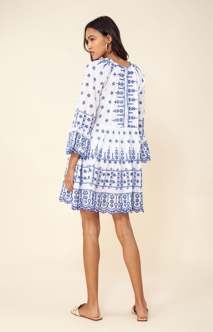 Hale Bob Amaryllis Solid Embroidered Eyelet Dress