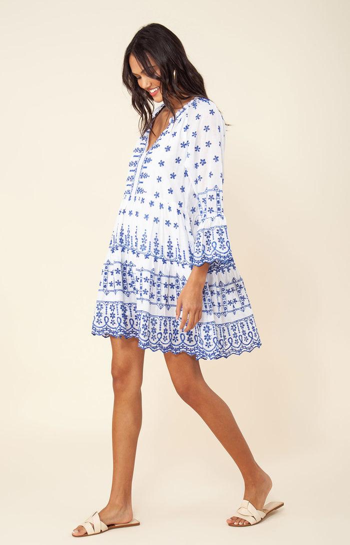 Hale Bob Amaryllis Solid Embroidered Eyelet Dress