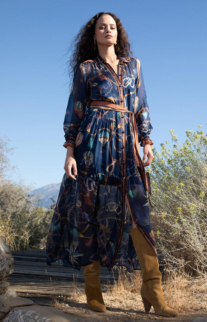 Hale Bob Andi Chiffon Maxi Dress