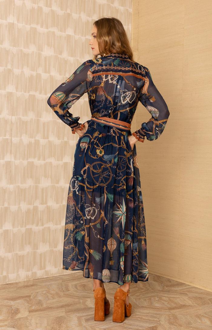 Hale Bob Andi Chiffon Maxi Dress