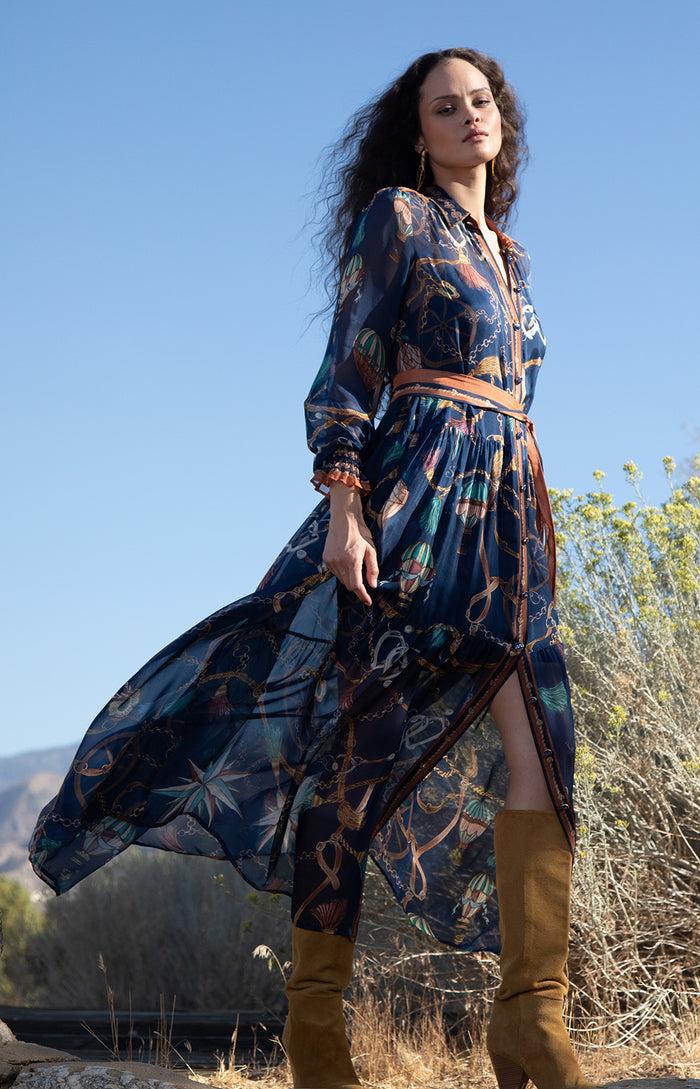 hale bob Andi Chiffon Maxi Dress