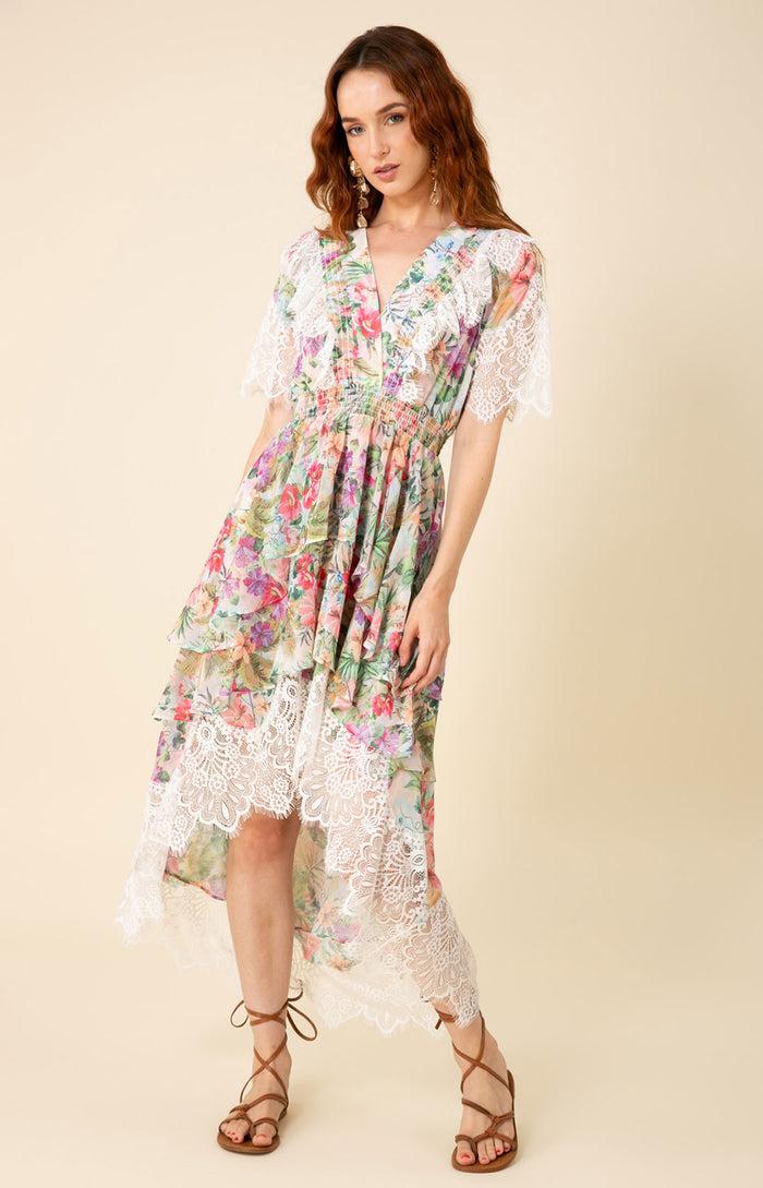 hale bob Annabelle Chiffon High Low Dress