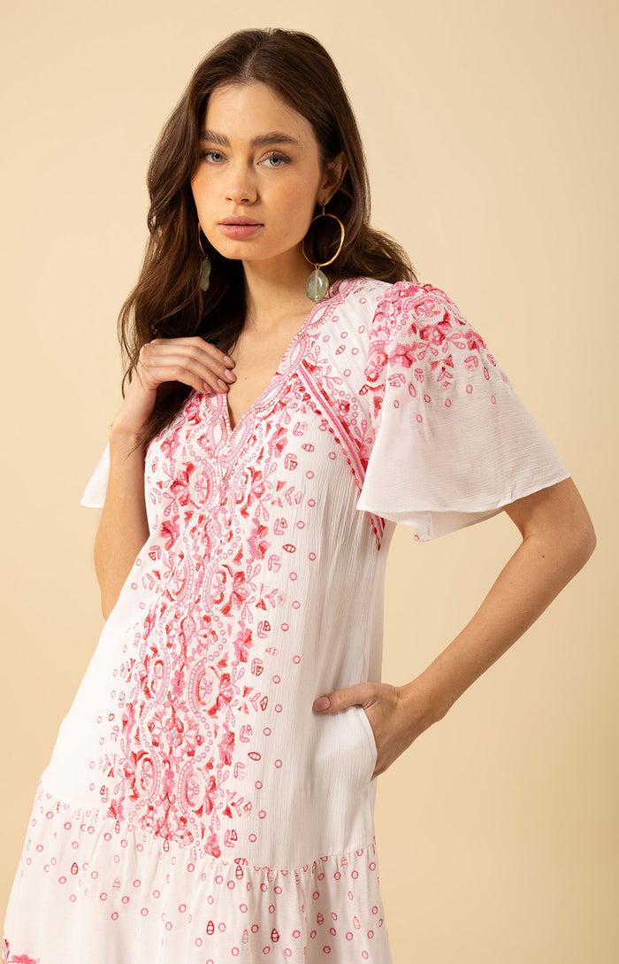 Hale Bob Ariana Embroidered Dress