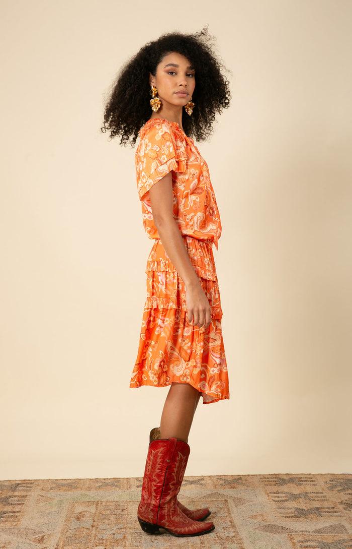 Hale Bob Ariyah Drop Waist Midi Dress
