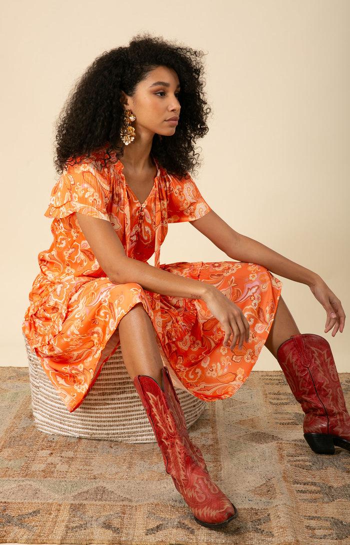 hale bob Ariyah Drop Waist Midi Dress